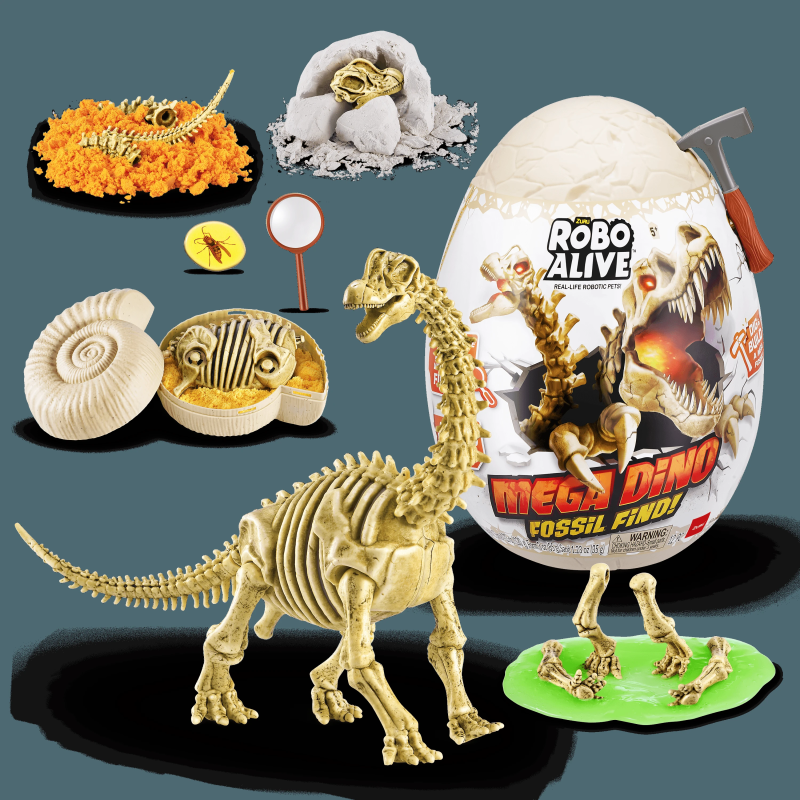 ROBOALIVE Interaktīvā rotaļlieta Mega dinozauru fosiliju pārsteigums