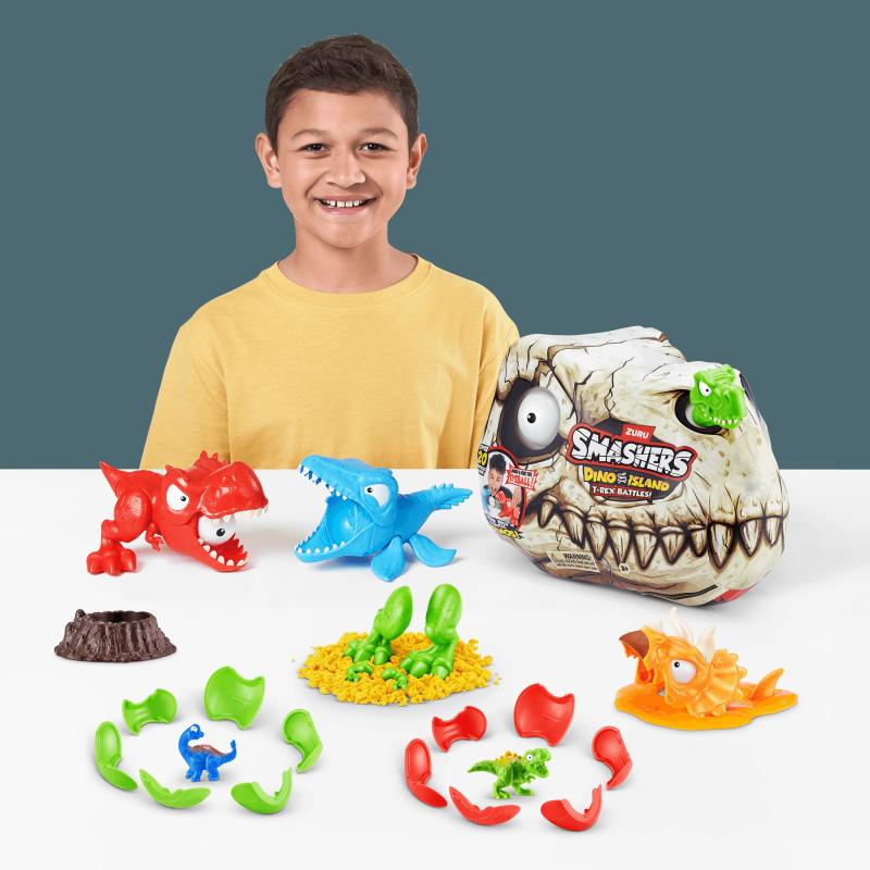 SMASHERS Dinozauru rotaļu pārsteigumu komplekts T-Rex Battle