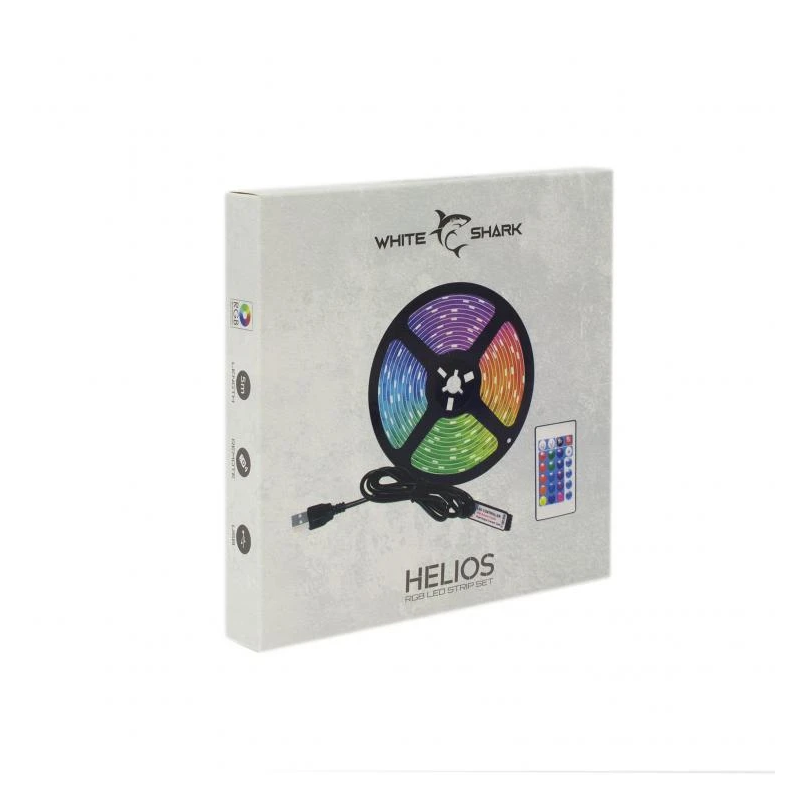 Led lente tv+pults whiteshark 5m rgb usb