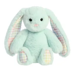 AURORA Rainbow Gingham Bunnies Plīša piparmētru zaļš trusis, 18 cm