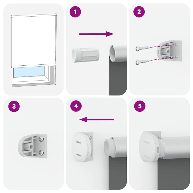 vidaXL rullo žalūzija balta 45x230 cm auduma platums 40,7cm poliesters