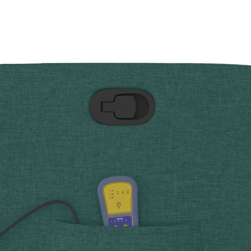 vidaXL masāžas krēsls, atgāžams, tumši zaļš audums