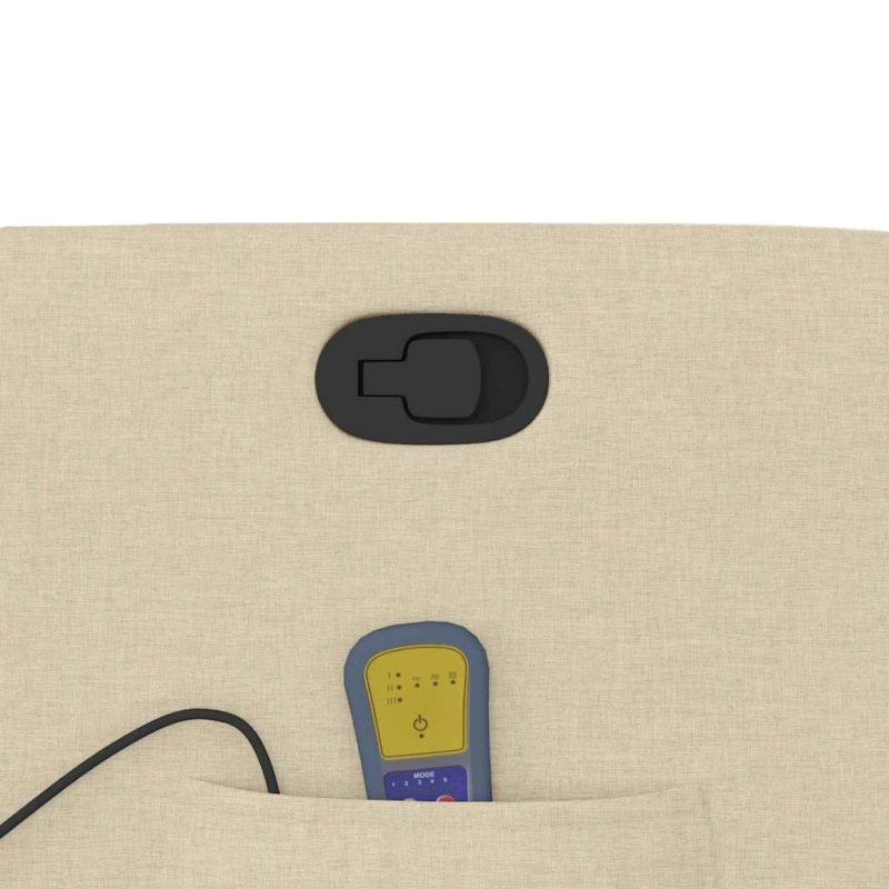 vidaXL masāžas krēsls, atgāžams, krēmkrāsas audums