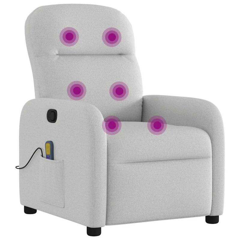 vidaXL masāžas krēsls, mākonis pelēks audums