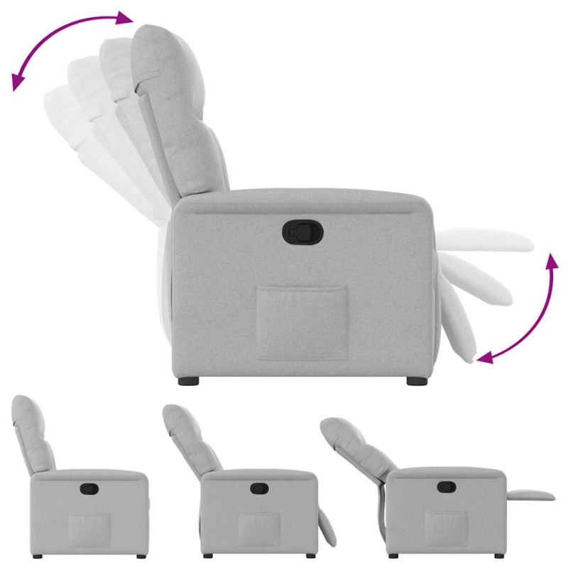 vidaXL Atzveltnes krēsls mākonis pelēks audums