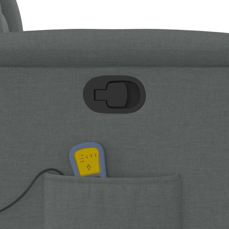 vidaXL masāžas krēsls, atgāžams, tumši pelēks audums