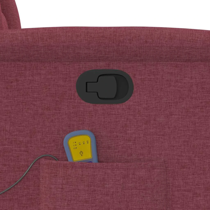 vidaXL masāžas krēsls, atgāžams, vīnsarkans audums