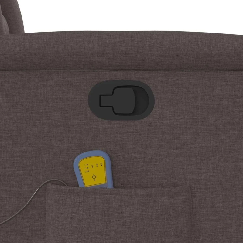 vidaXL masāžas krēsls, atgāžams, tumši brūns audums