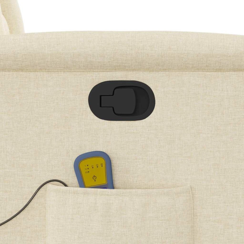 vidaXL masāžas krēsls, atgāžams, krēmkrāsas audums