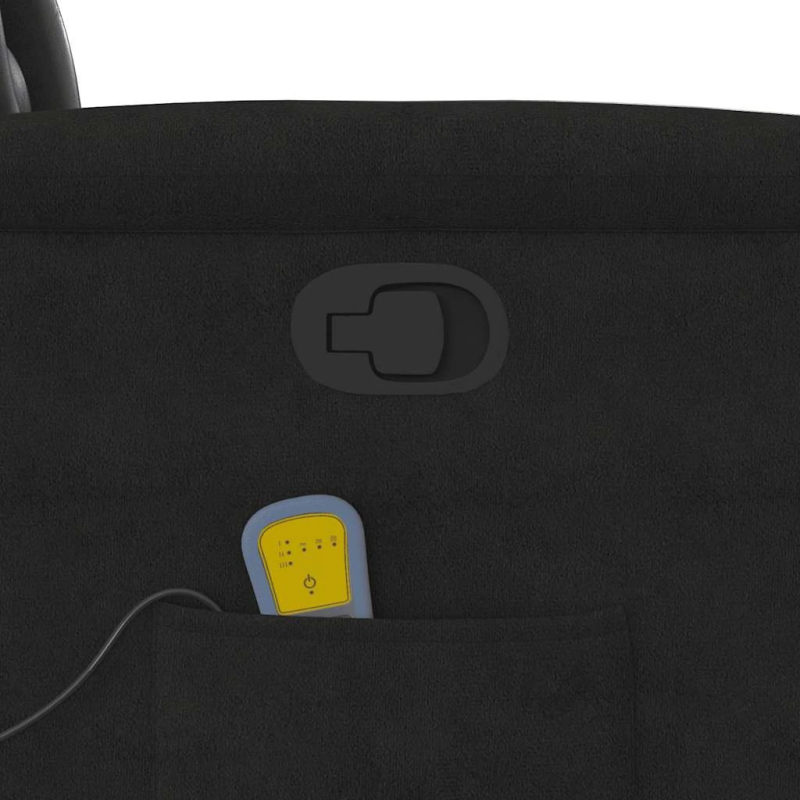 vidaXL masāžas krēsls, atgāžams, melns mikrošķiedras audums