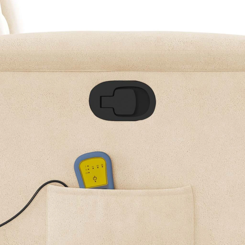 vidaXL masāžas krēsls, atgāžams, bēšs mikrošķiedras audums