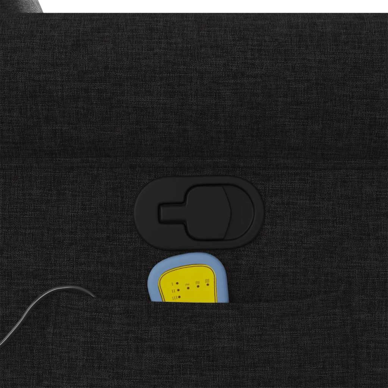 vidaXL masāžas krēsls, atgāžams, melns audums