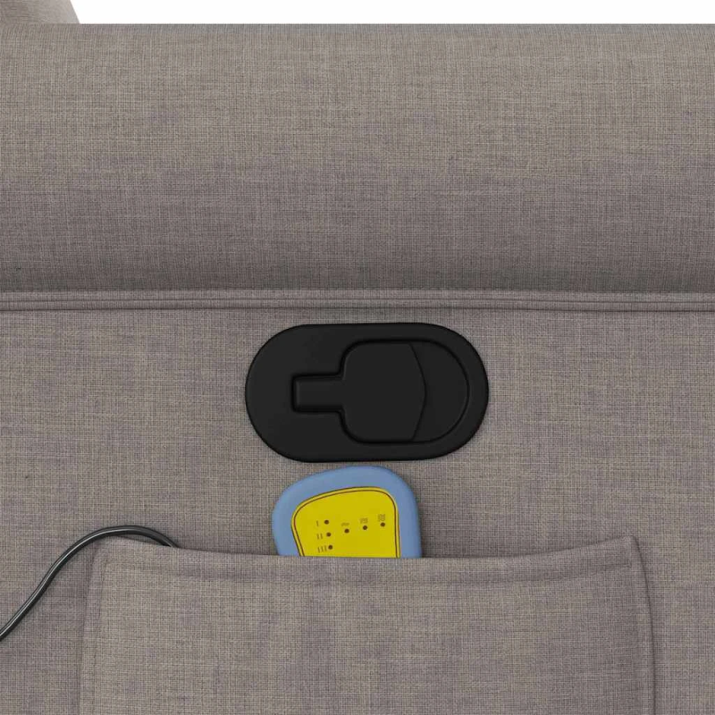 vidaXL masāžas krēsls, atgāžams, pelēkbrūns audums