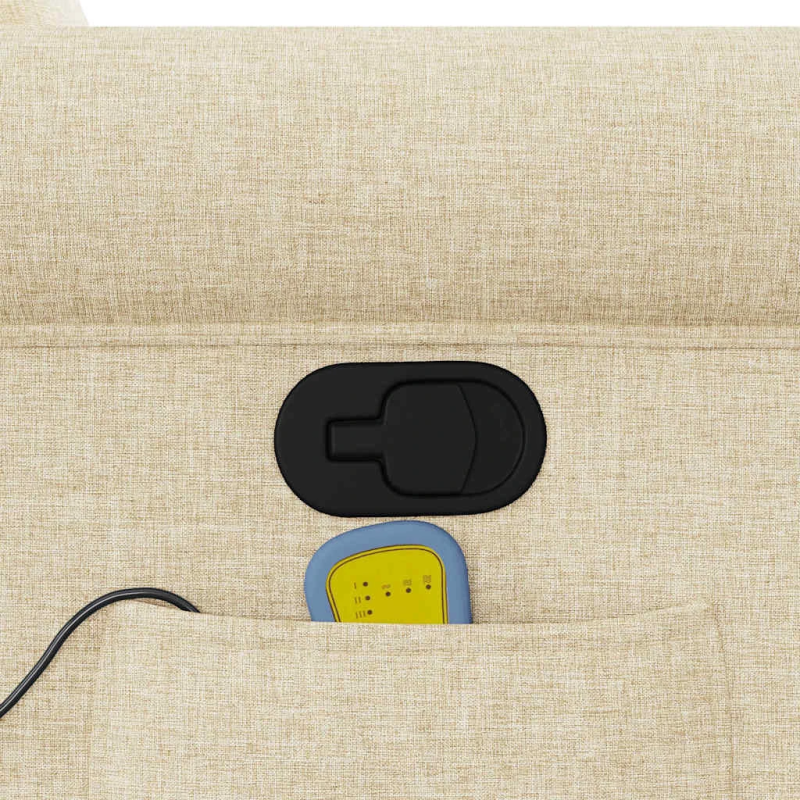 vidaXL masāžas krēsls, atgāžams, krēmkrāsas audums