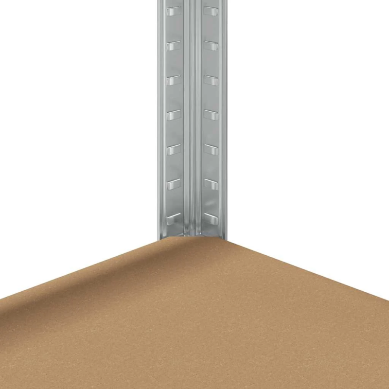 vidaXL 5-līmeņu plaukti, 2 gab., sudrabains tērauds inženierijas koks