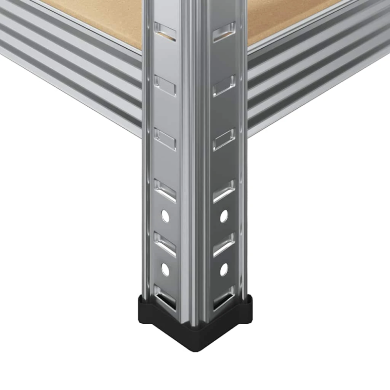 vidaXL 5-līmeņu plaukti, 2 gab., sudrabains tērauds inženierijas koks