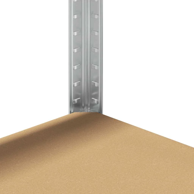 vidaXL 5-līmeņu plaukti, 4 gab., sudrabains tērauds, inženierijas koks