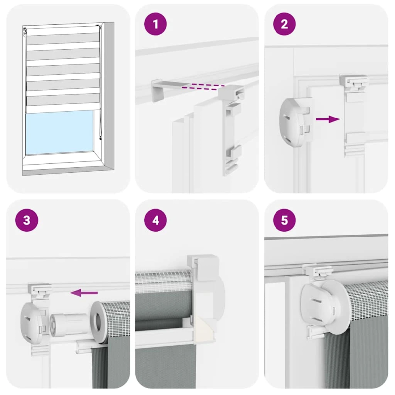 vidaXL žalūzijas zebra 45x200 cm auduma platums 40,9 cm poliesters