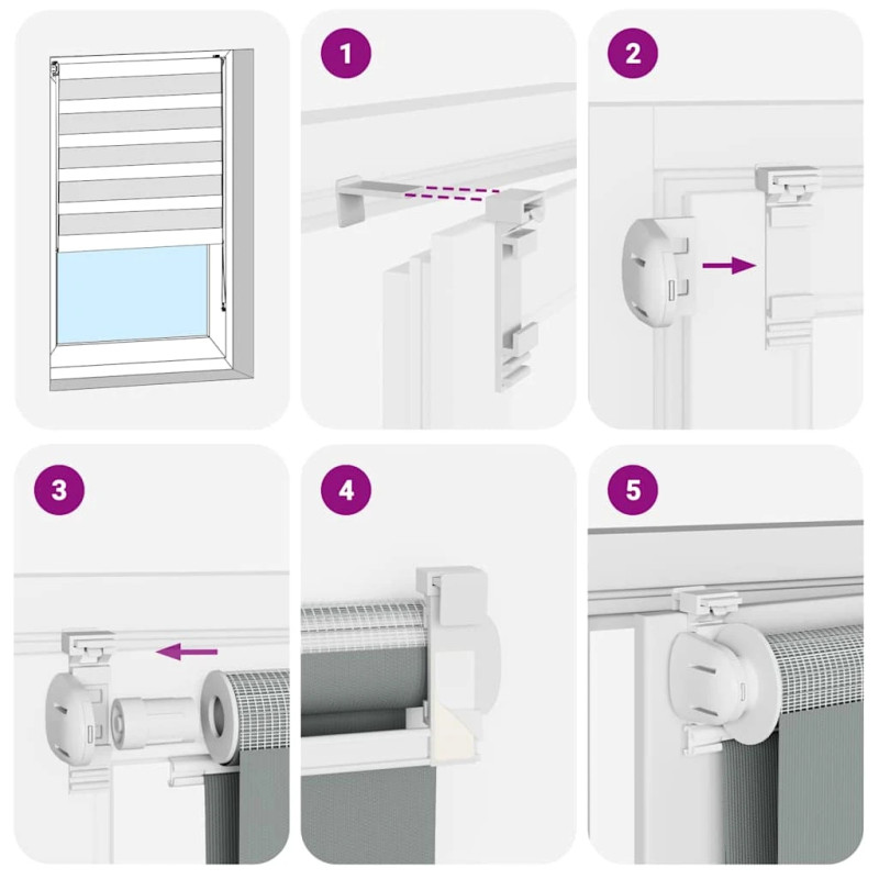 vidaXL žalūzijas zebra 135x150 cm auduma platums 130,9 cm poliesters