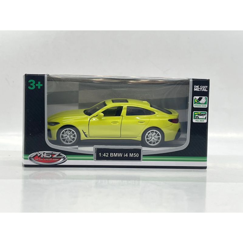 MSZ Die-cast BMW I4 M50 auto modelis mērogā 1:43