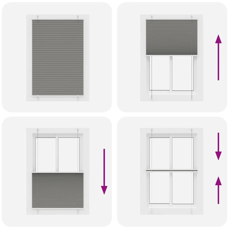 vidaXL plisētās žalūzijas antracīts 85x100 cm auduma platums 84,4 cm