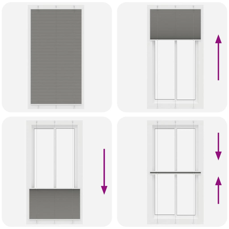 vidaXL plisētās žalūzijas antracīts 110x200 cm auduma platums 109,4 cm
