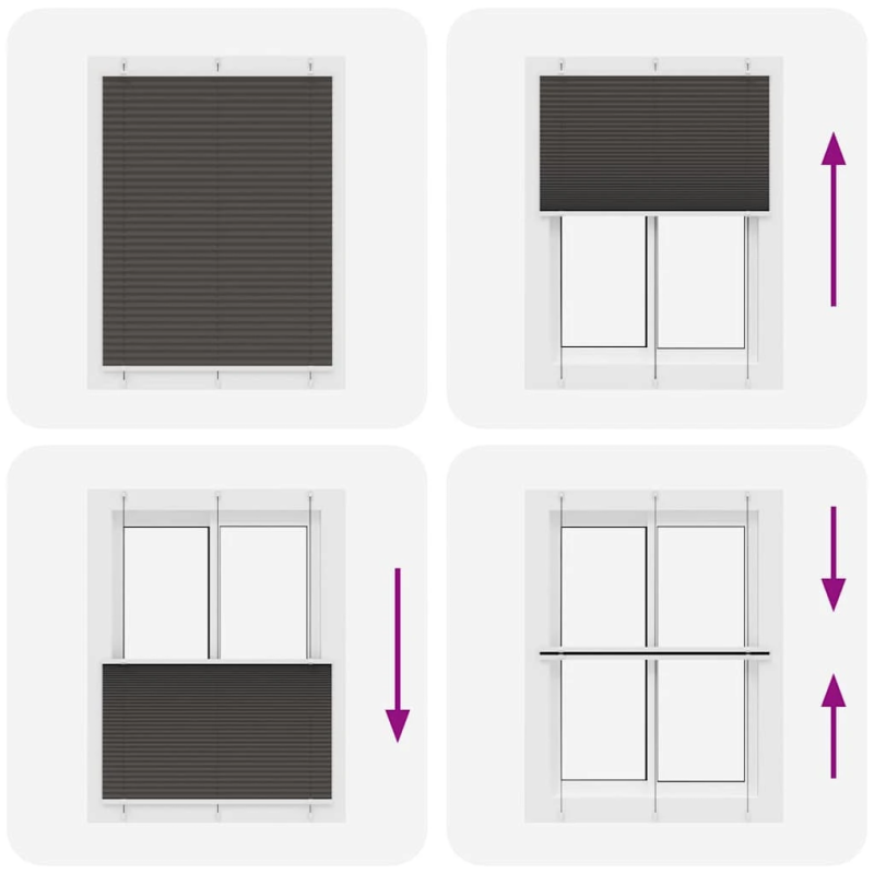 vidaXL kroku žalūzija melna 110x100 cm auduma platums 109,4 cm