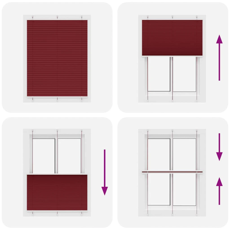 vidaXL kroku žalūzija Bordo sarkana 105x100 cm auduma platums 104,4 cm