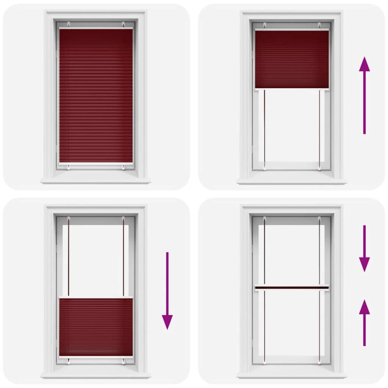 vidaXL kroku žalūzija Bordo sarkana 75x150 cm auduma platums 74,4 cm