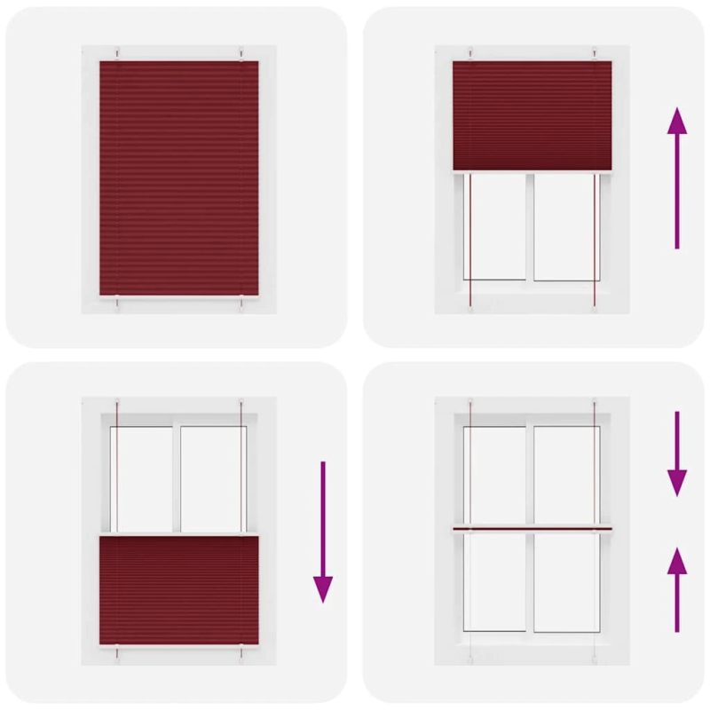 vidaXL kroku žalūzija Bordo sarkana 100x150 cm auduma platums 99,4 cm