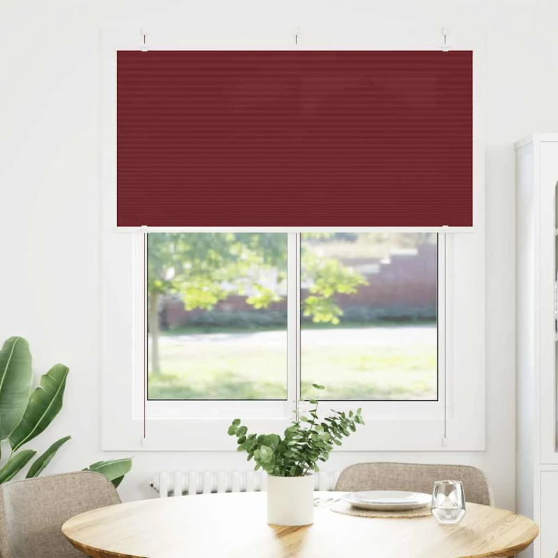 vidaXL kroku žalūzija Bordo sarkana 115x150 cm auduma platums 114,4 cm