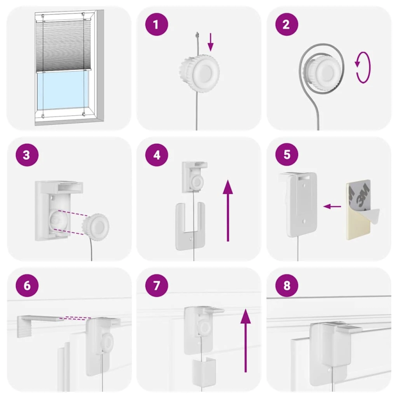 vidaXL plisēts žalūziju krēms 60x100 cm auduma platums 59,4 cm