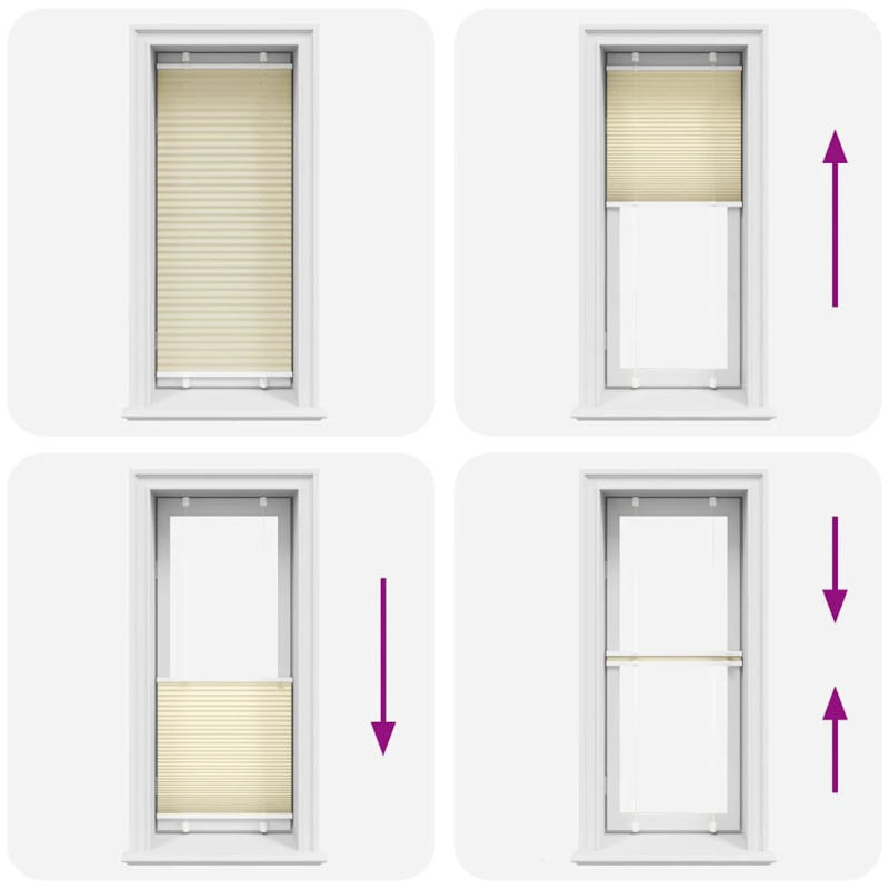 vidaXL plisēts žalūziju krēms 60x100 cm auduma platums 59,4 cm