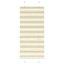 vidaXL plisēts žalūziju krēms 65x100 cm auduma platums 64,4 cm