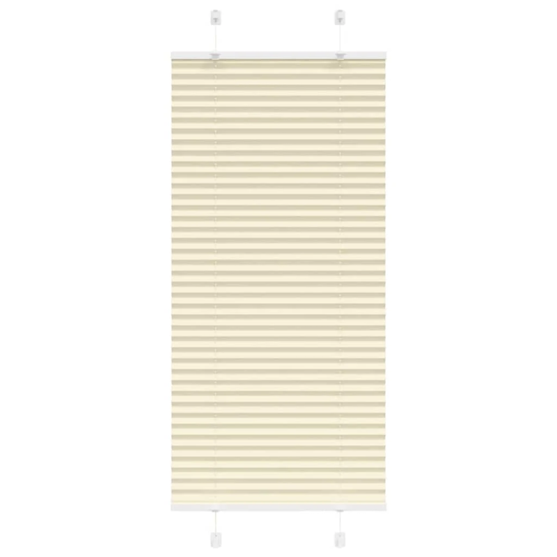 vidaXL plisēts žalūziju krēms 65x100 cm auduma platums 64,4 cm
