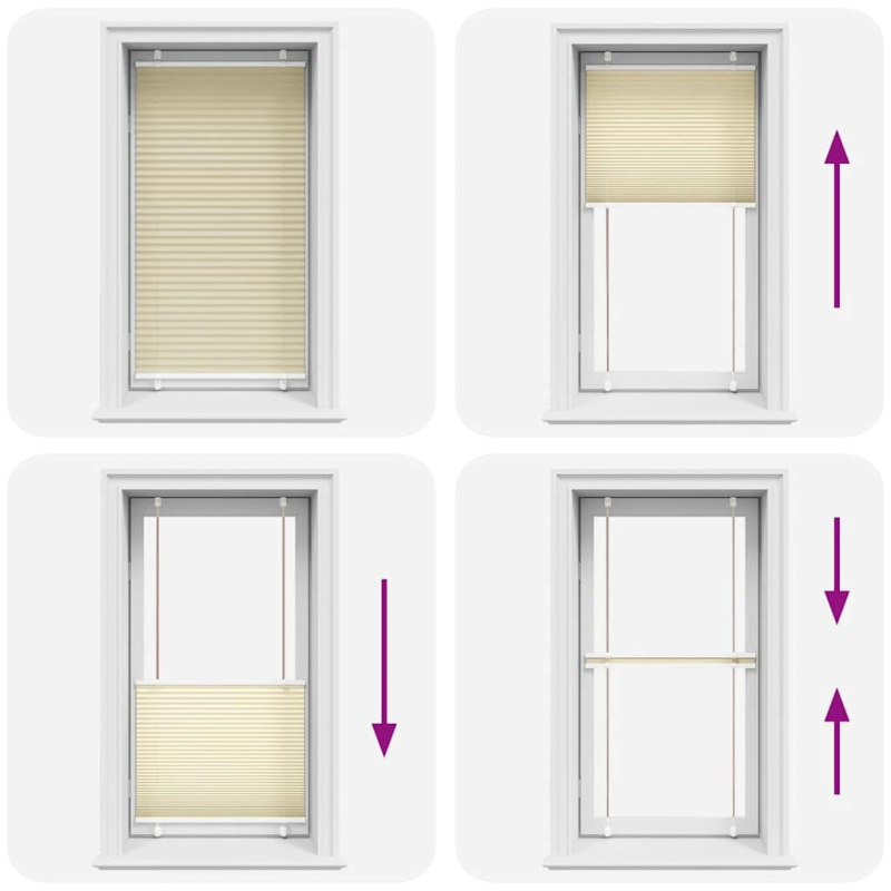 vidaXL Pleated Blind Cream 70x100 cm Auduma platums 69,4 cm