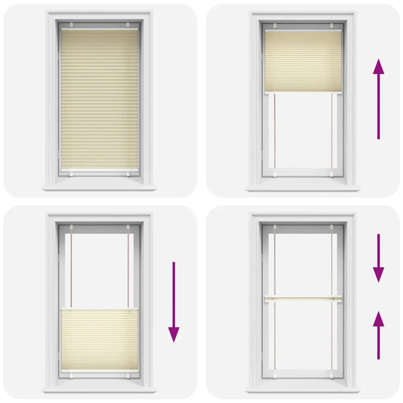 vidaXL Pleated Blind Cream 80x150 cm Auduma platums 79,4 cm