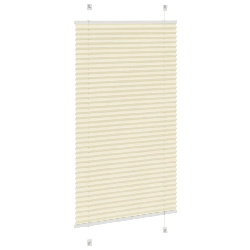 vidaXL Pleated Blind Cream 80x150 cm Auduma platums 79,4 cm