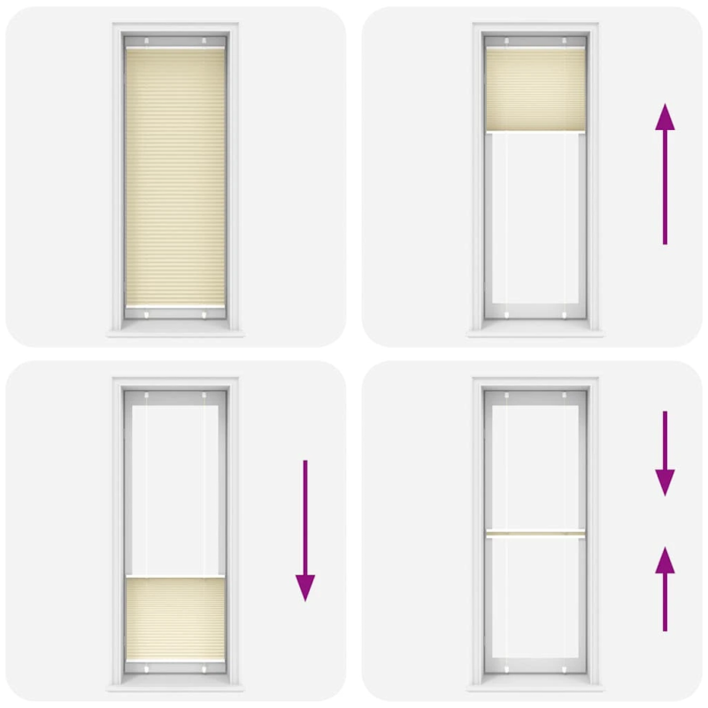 vidaXL plisēts žalūziju krēms 80x200 cm auduma platums 79,4 cm