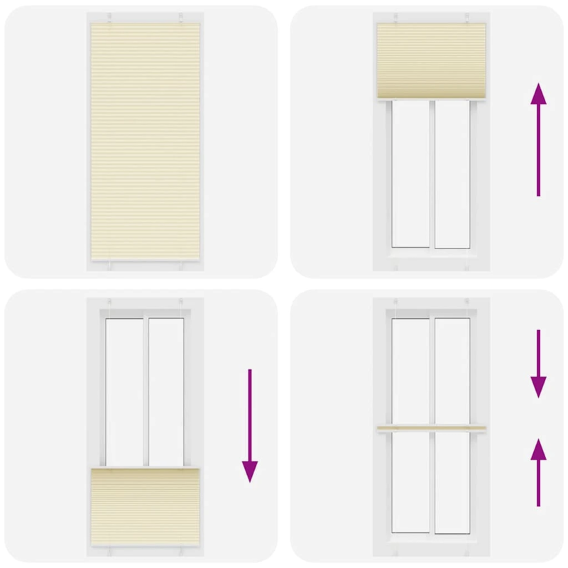 vidaXL plisēts žalūziju krēms 85x200 cm auduma platums 84,4 cm