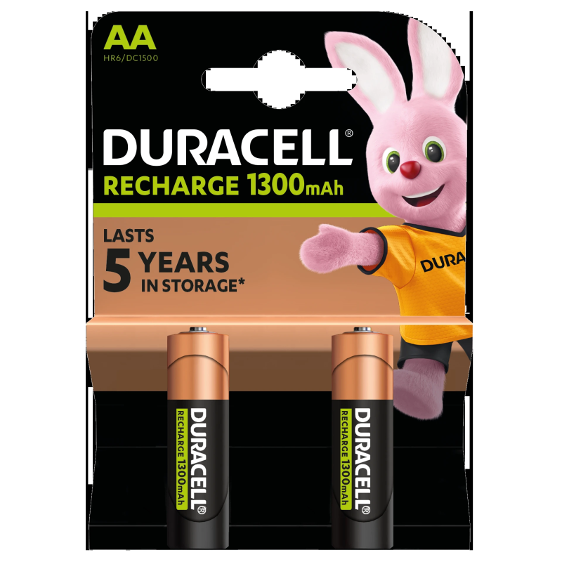Duracell uzlādējamais akumulators NiMH HR6 AA 1300mAh 2 gab.