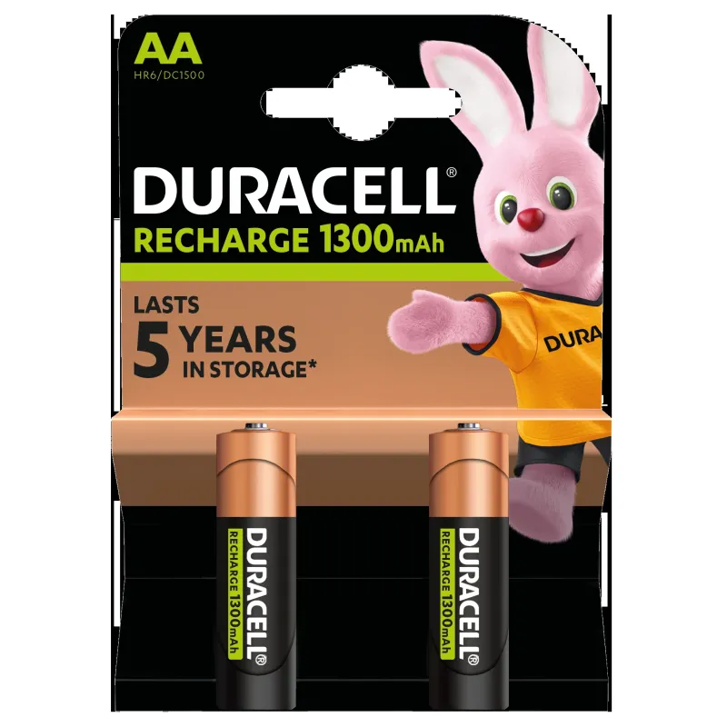 Duracell uzlādējamais akumulators NiMH HR6 AA 1300mAh 2 gab.