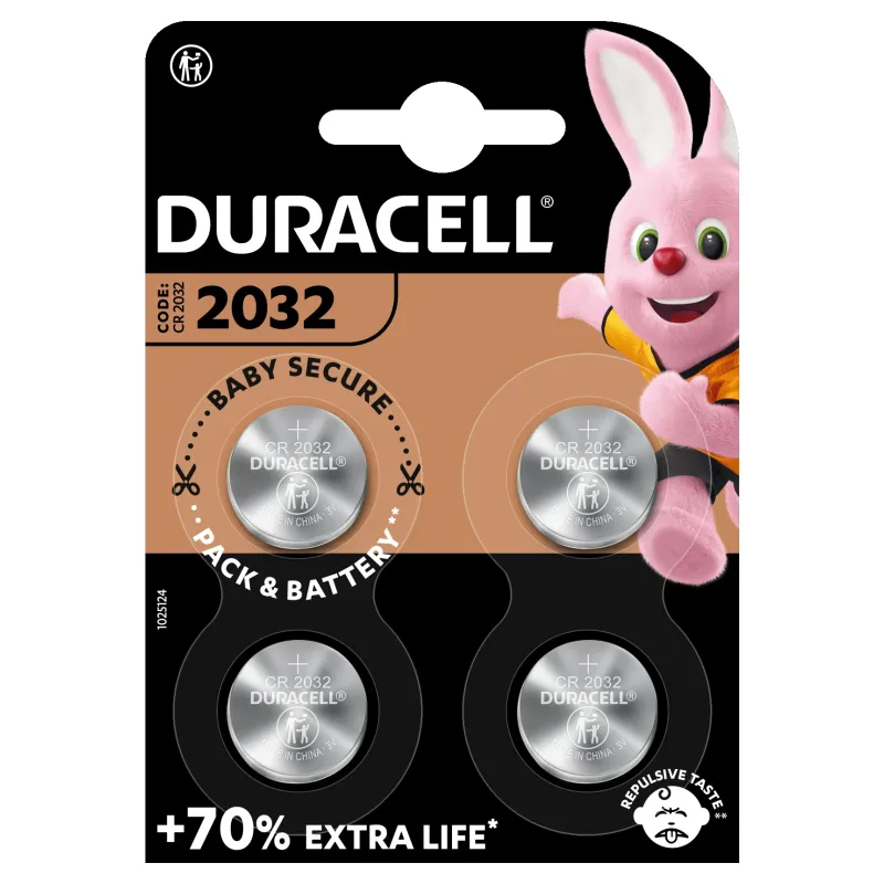 Duracell litija baterija DL 2032 3V 4 gab.