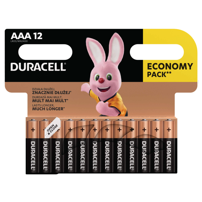 Baterijas duracell aaa lr03 12gab