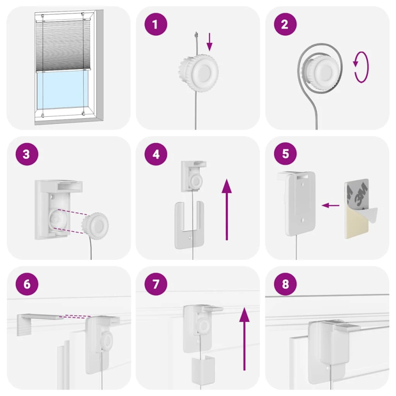 vidaXL kroku žalūzija balta 85x100 cm auduma platums 84,4 cm