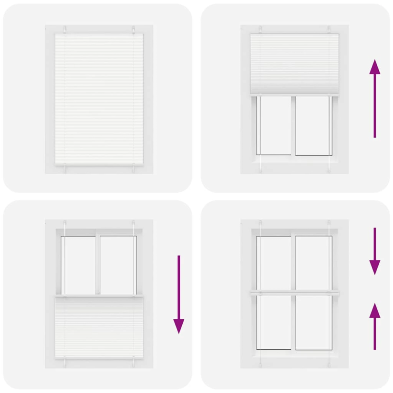 vidaXL plisēta žalūzija balta 95x100 cm auduma platums 94,4 cm