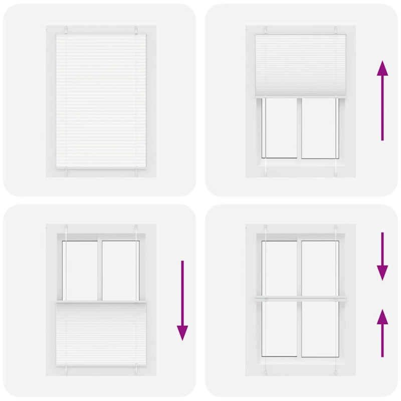 vidaXL kroku žalūzija balta 85x150 cm auduma platums 84,4 cm