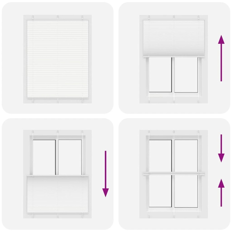 vidaXL kroku žalūzija balta 110x150 cm auduma platums 109,4 cm