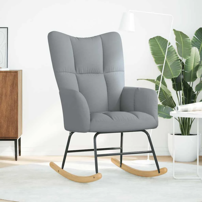 vidaXL šūpuļkrēsls, gaiši pelēks audums