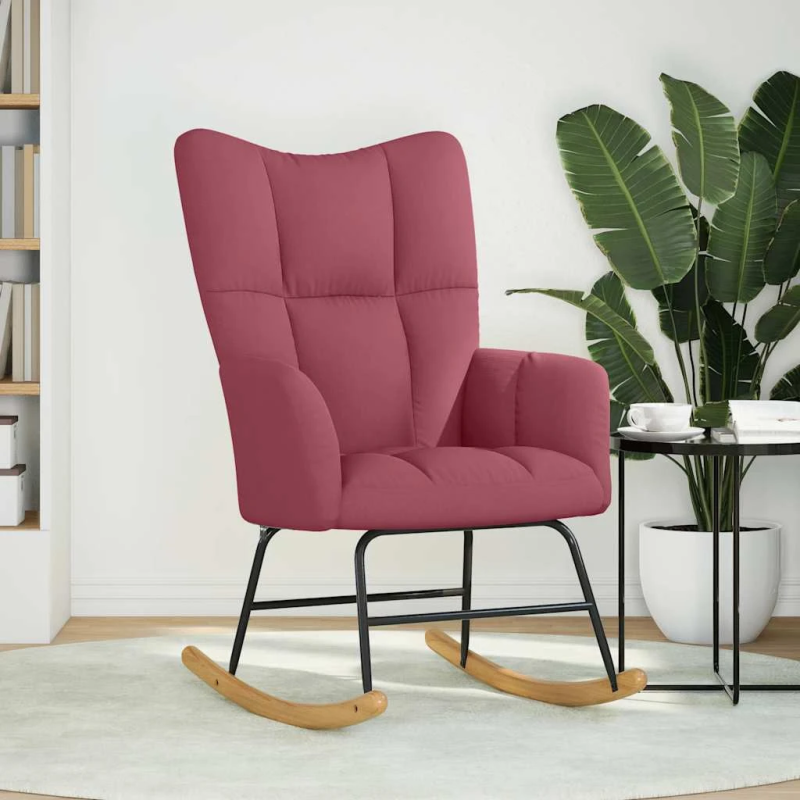 vidaXL šūpuļkrēsls, vīnsarkans audums